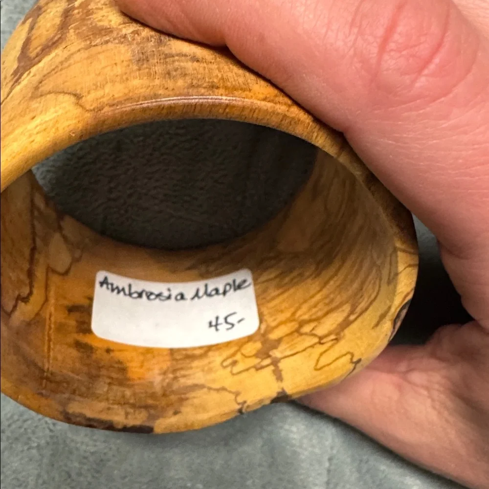 Ambrosia Maple Bangle Bracelet, Natural, Brown, Wood, Boho - Picture 5 of 10